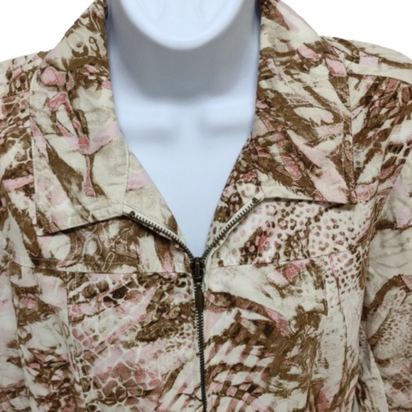 Additions by Chico's buttery soft tan and pink zip up jacket with side pockets M - Picture 3 of 10